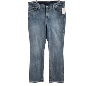 NWT NYDJ Womens Marilyn Straight Lift Tuck Stretch Denim Blue Jeans Size 16